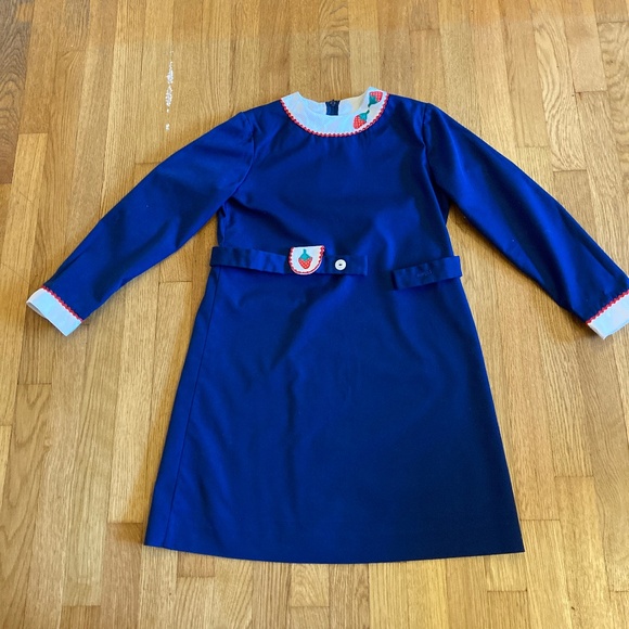 Source Unknown Other - Belted navy blue girl's 60s dress, size 8-10